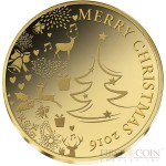 Congo MERRY CHRISTMAS 2016 Gold coin 100 Francs Proof